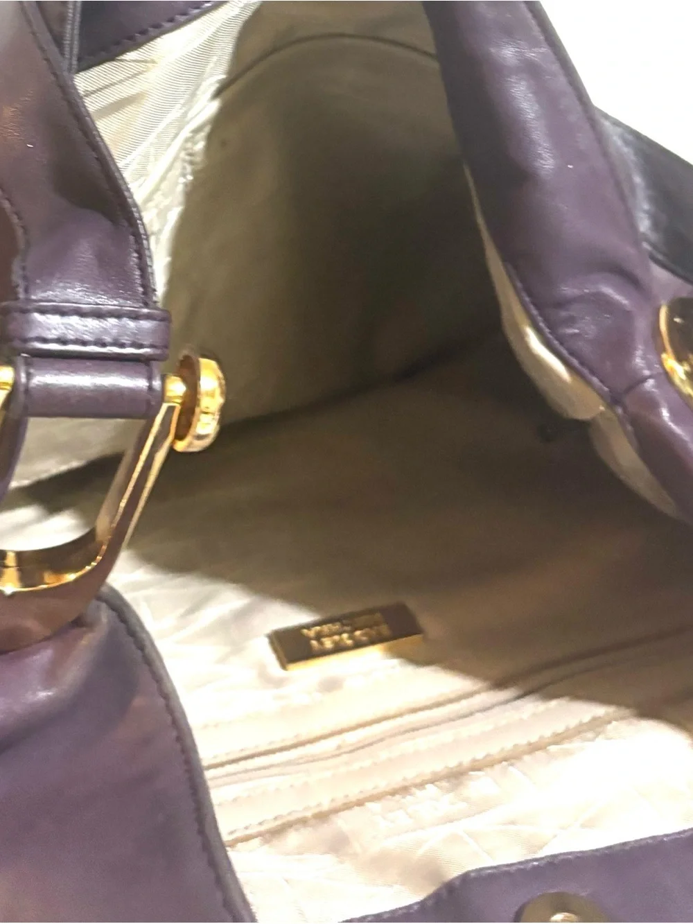 Plum Leather Hobo Shoulder Bag - Elegant Everyday Carry